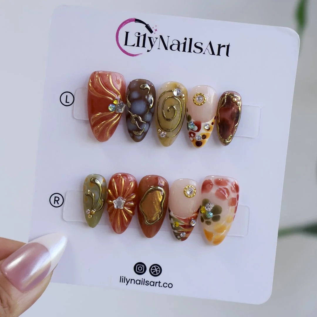 Caramela Y2K press on nails in Lily Nails Art packaging