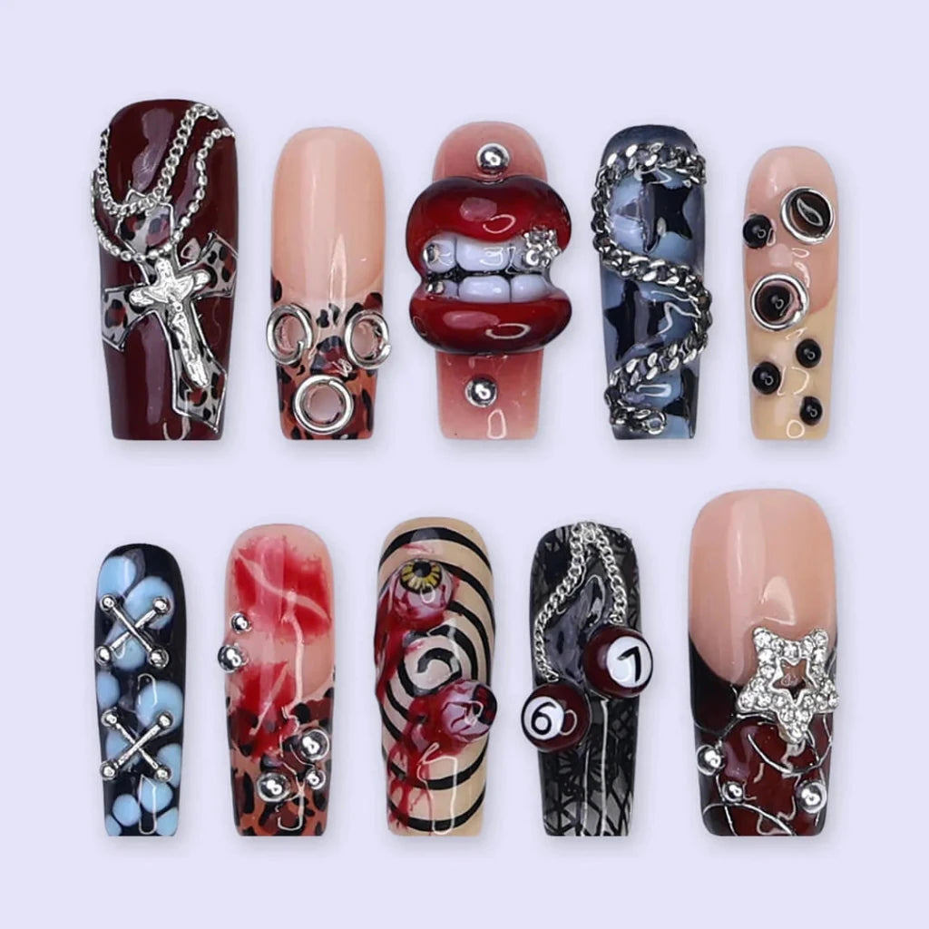 Lily's Nail 21日まで Lily-Nocturne — 3D Sculpted Press-On Nails | Joyee Nails
