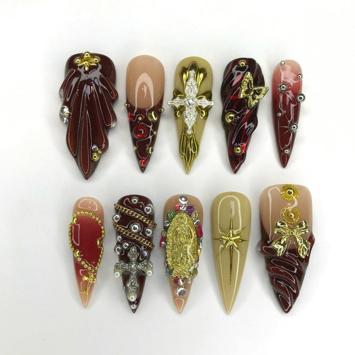 Religious presson nails christian nails church nails latin nails Waterproof press-on nails
Reusable press-on nails
Press-on nails that don’t pop off
Best glue for press-on nails
How to make press-on nails last longer
Custom press-on nails