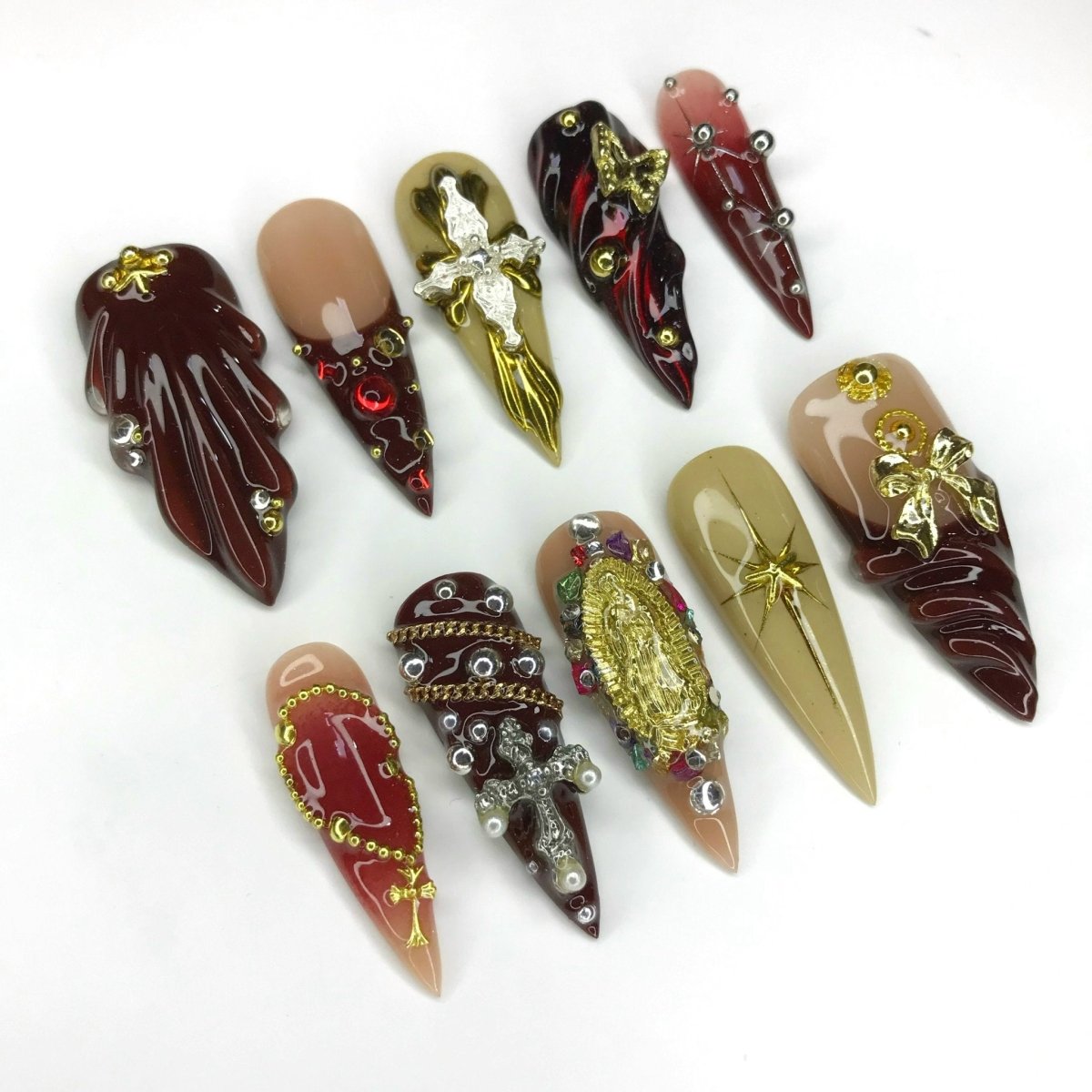 crucifix nail design passion of christ nails art religious nail art christian nailsart catholic church press on nails worship nails custom press on nails fake nails with glue black press on nails almond press on nails