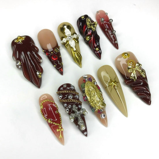 crucifix nail design passion of christ nails art religious nail art christian nailsart catholic church press on nails worship nails custom press on nails fake nails with glue black press on nails almond press on nails