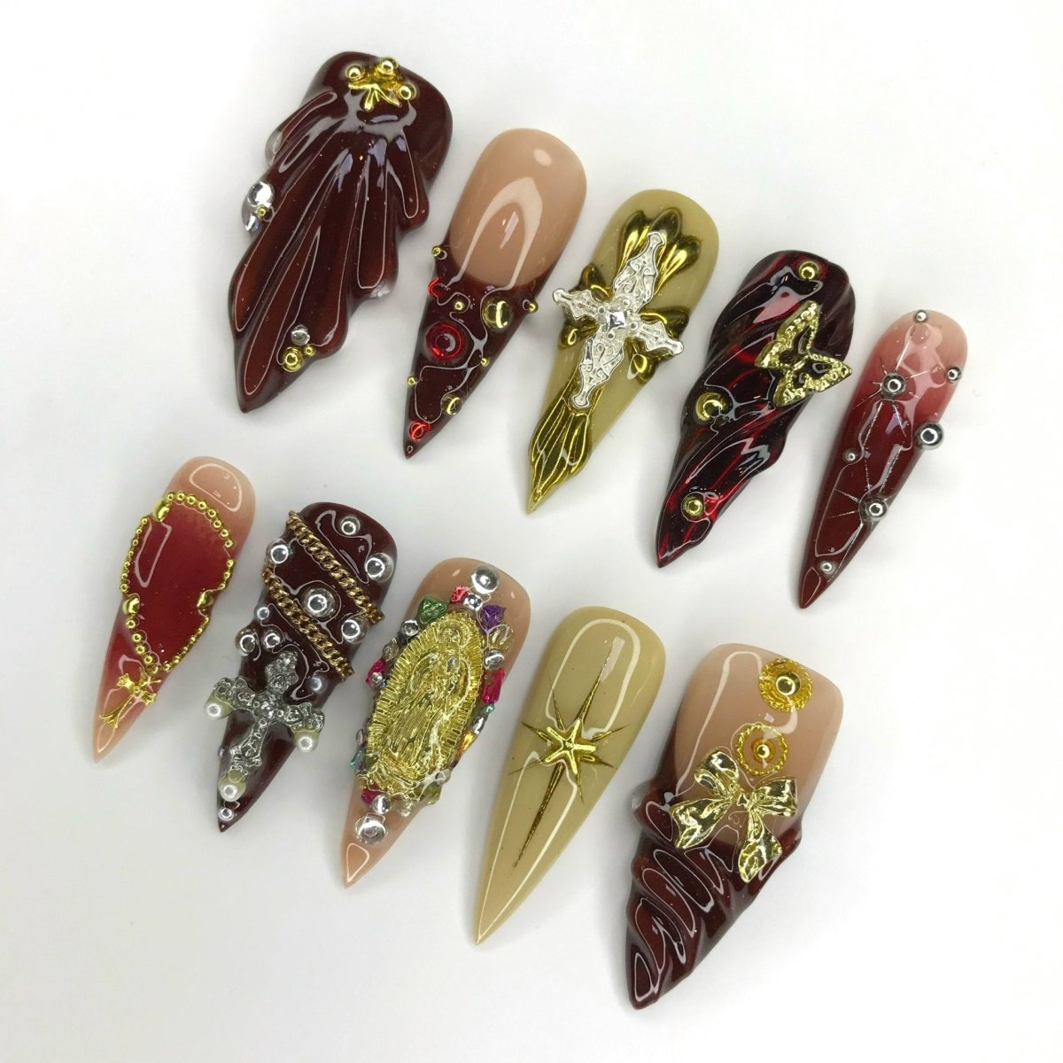 catholic nail art catholic press on nails catholic press-ons church religious nail art religious nail designs sunday mass nails custom press on nails fake nails with glue black press on nails almond press on nails christmas nail designs crimson press on red pressongold chrome press on nails