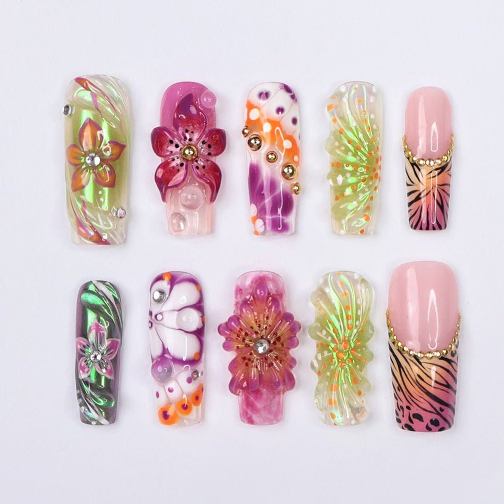 Jungle Mirage | Handmade Press On Nails by lilynailsart.co – LILY