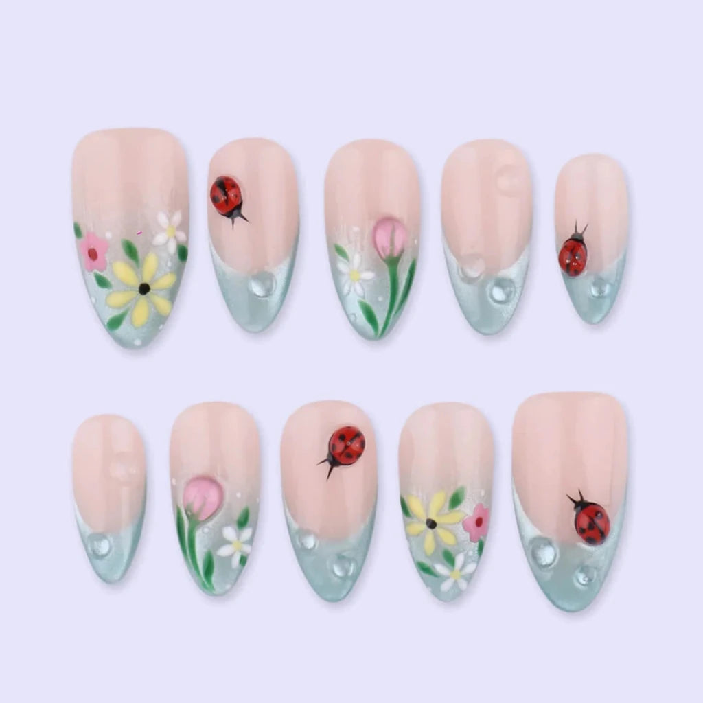Morning Dew | Handmade Spring Press-On Nails – LILY NAILS ART