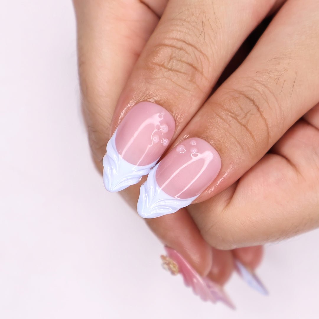 Tropical Bloom Press-On Nails – Bold 3D Floral & Butterfly Nail Set