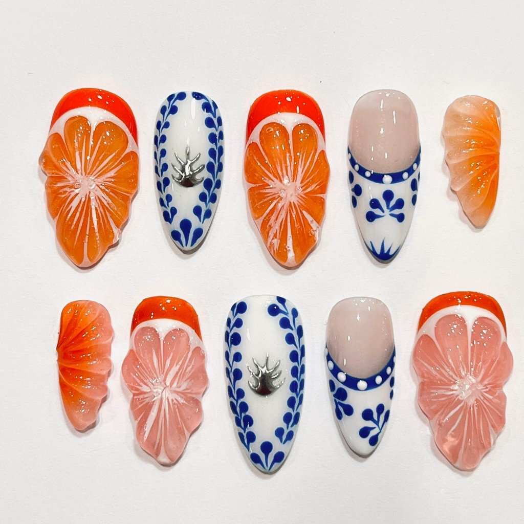 Tropic Vibe | Handmade Press On Nails by lilynailsart.co – LILY