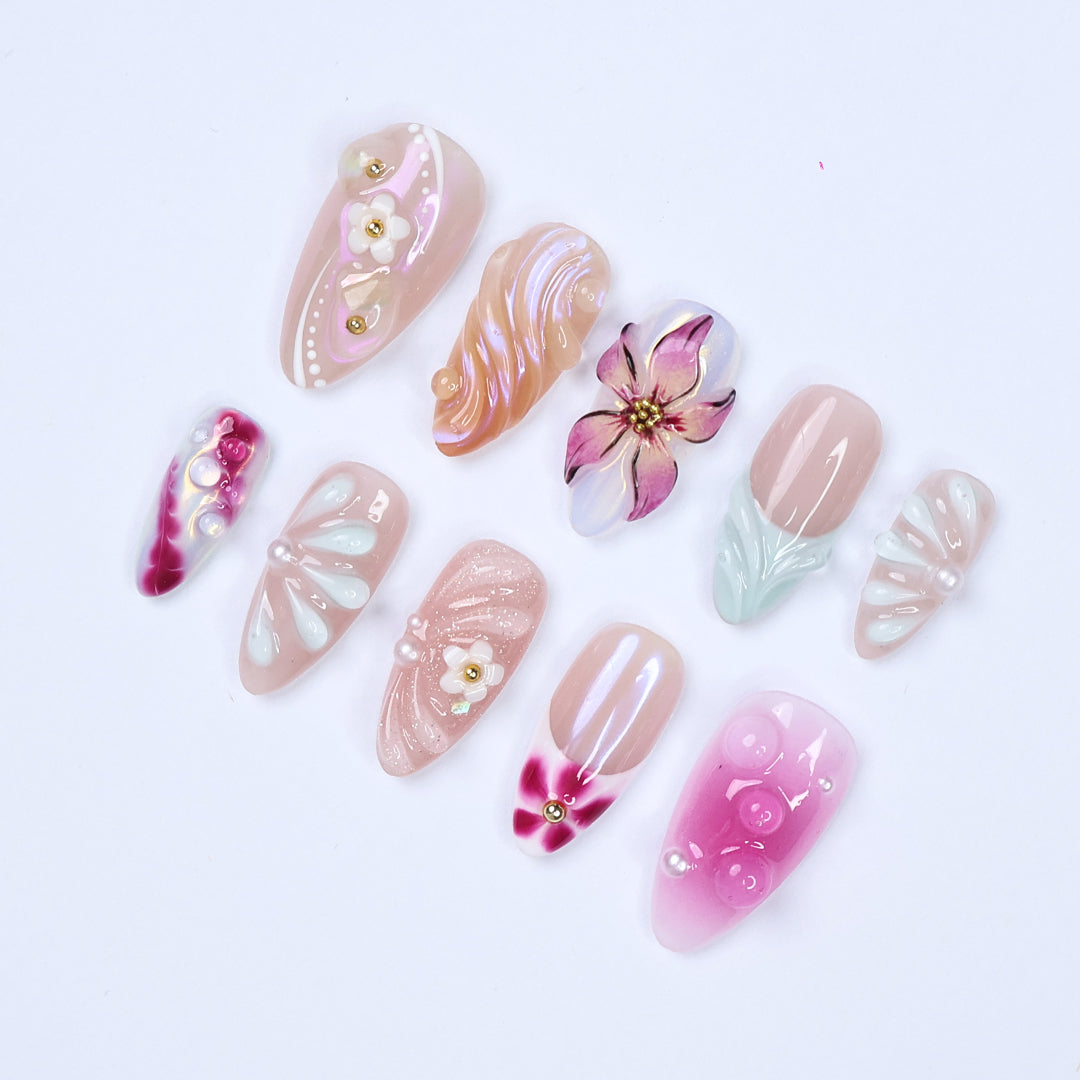 pink flower press on nails pink floral press on nails latest press on nail sets