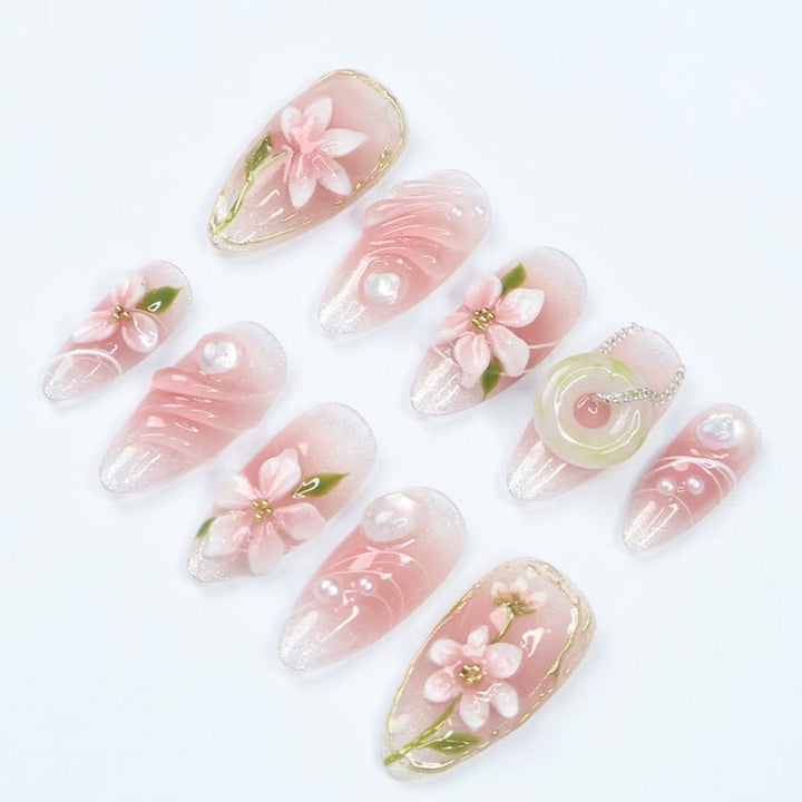 beautiful spring nail art spring blossom nail art short glue on nails good quality press on nails Where to buy high-quality press-on nails
Luxury press-on nails Press-on nails for sensitive nails
Press-on nails for short nail beds
Press-on nails for weak nails
Press-on nails safe for natural nails
press-on nails