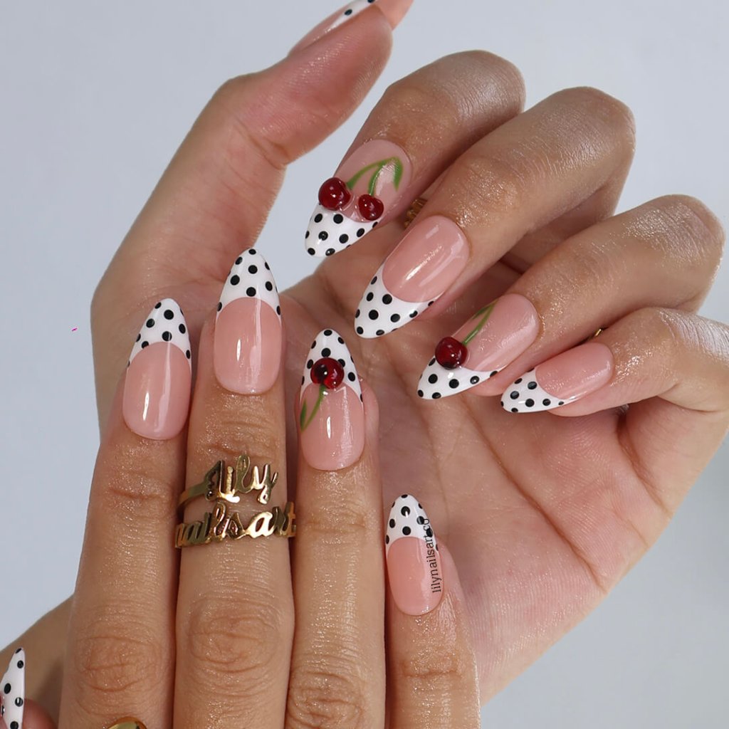 Cherry Darling | Handmade Press On Nails by lilynailsart.co – LILY