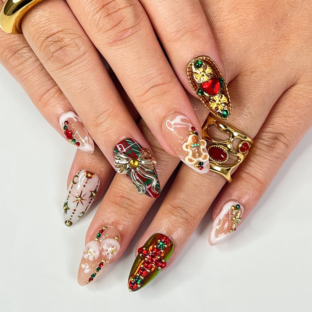 Jolly Spirit - Christmas Collection | Handmade Press On Nails by