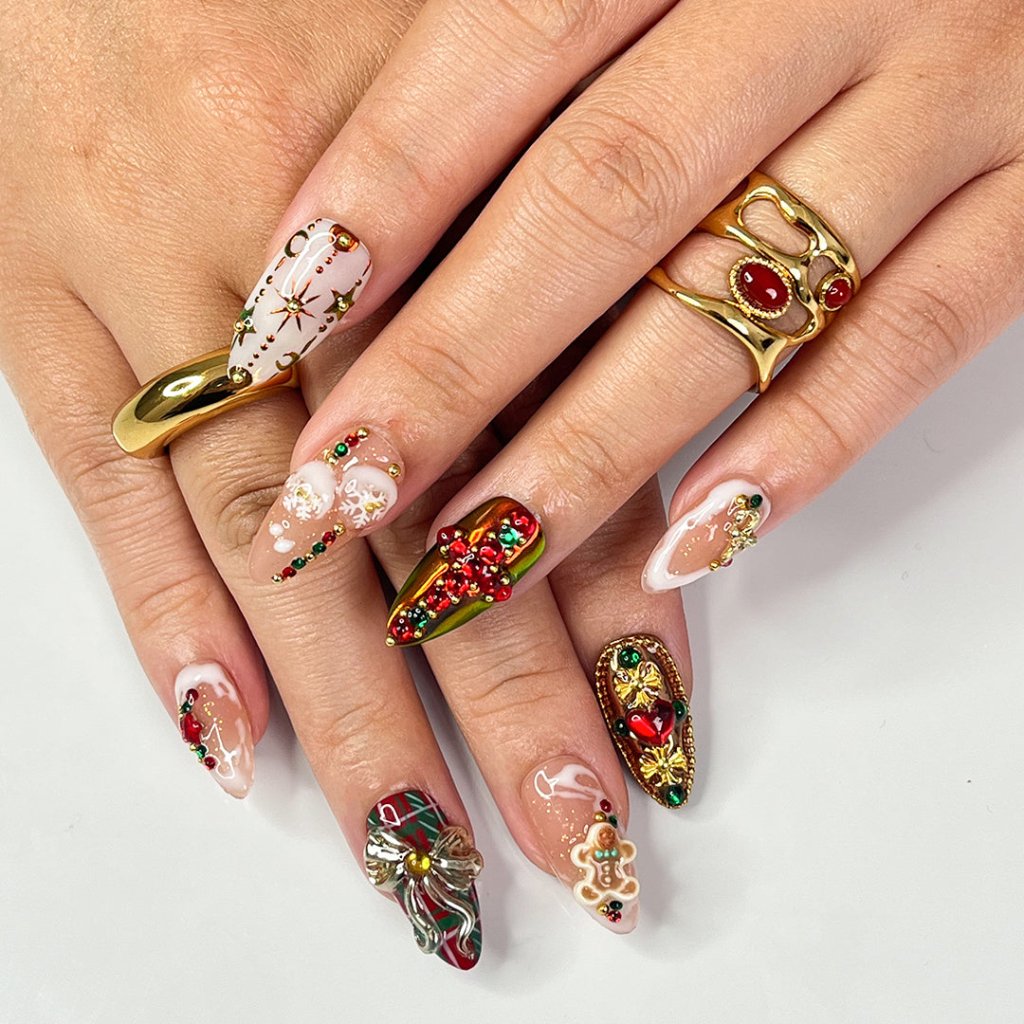 Jolly Spirit - Christmas Collection | Handmade Press On Nails by