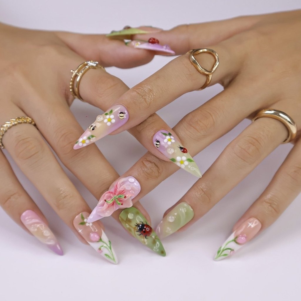 Meadowly | Handmade Press On Nails by lilynailsart.co – LILY NAILS ART