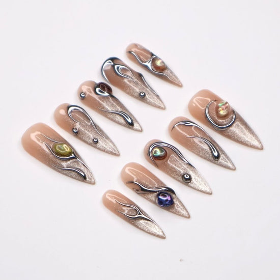 Moonlit- handmade premium press on nails by lilynailsart