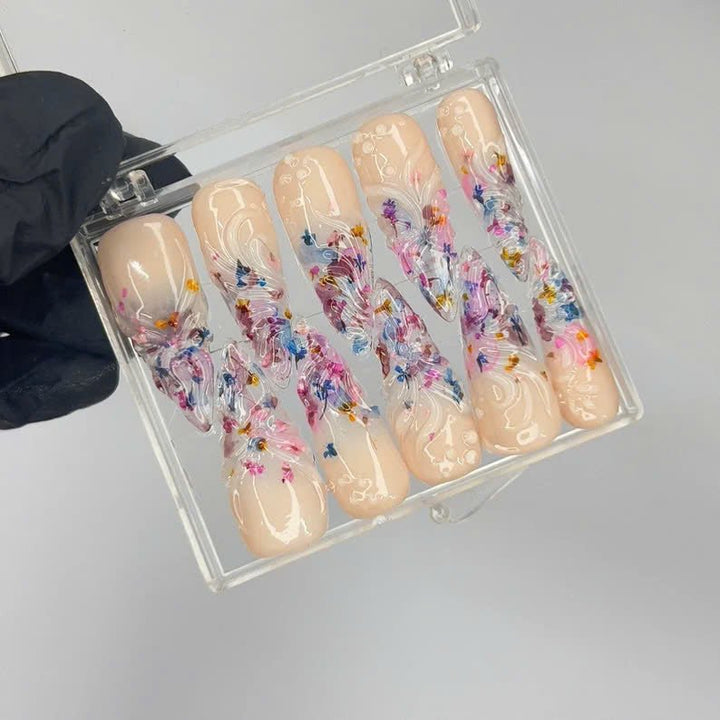 press on fake nails acrylic press on nail spring vibe natural look fake nail