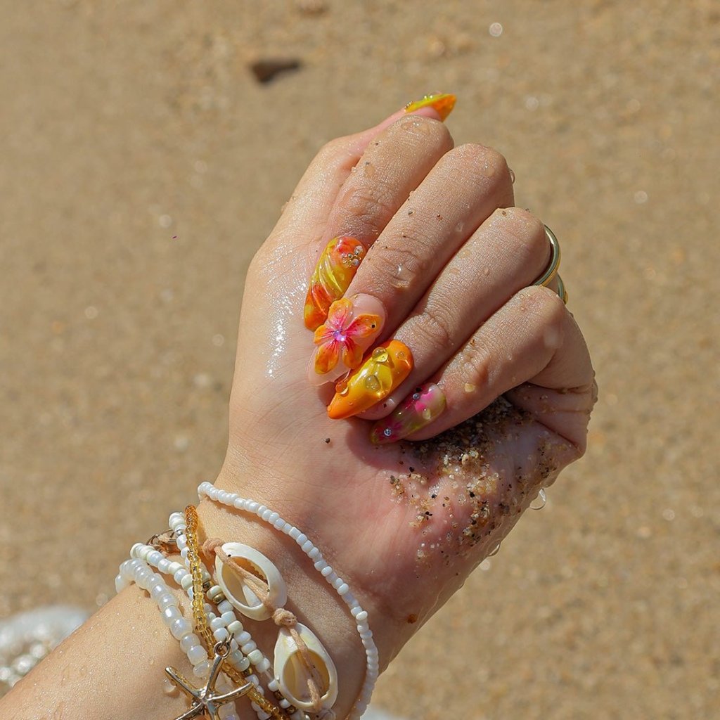 nail ldhページ Sunkiss | Handmade Press On Nails by lilynailsart.co – LILY NAILS ART