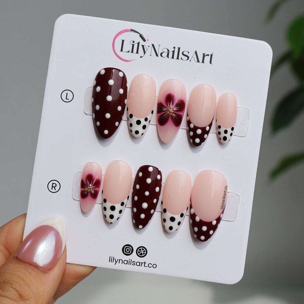 Velvet Dottie | Handmade Press On Nails by lilynailsart.co – LILY