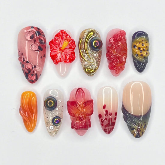 Sunset press on nail