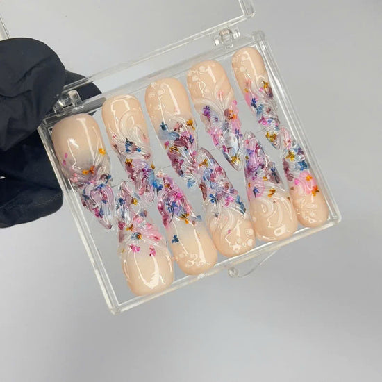press on fake nails acrylic press on nail spring vibe natural look fake nail